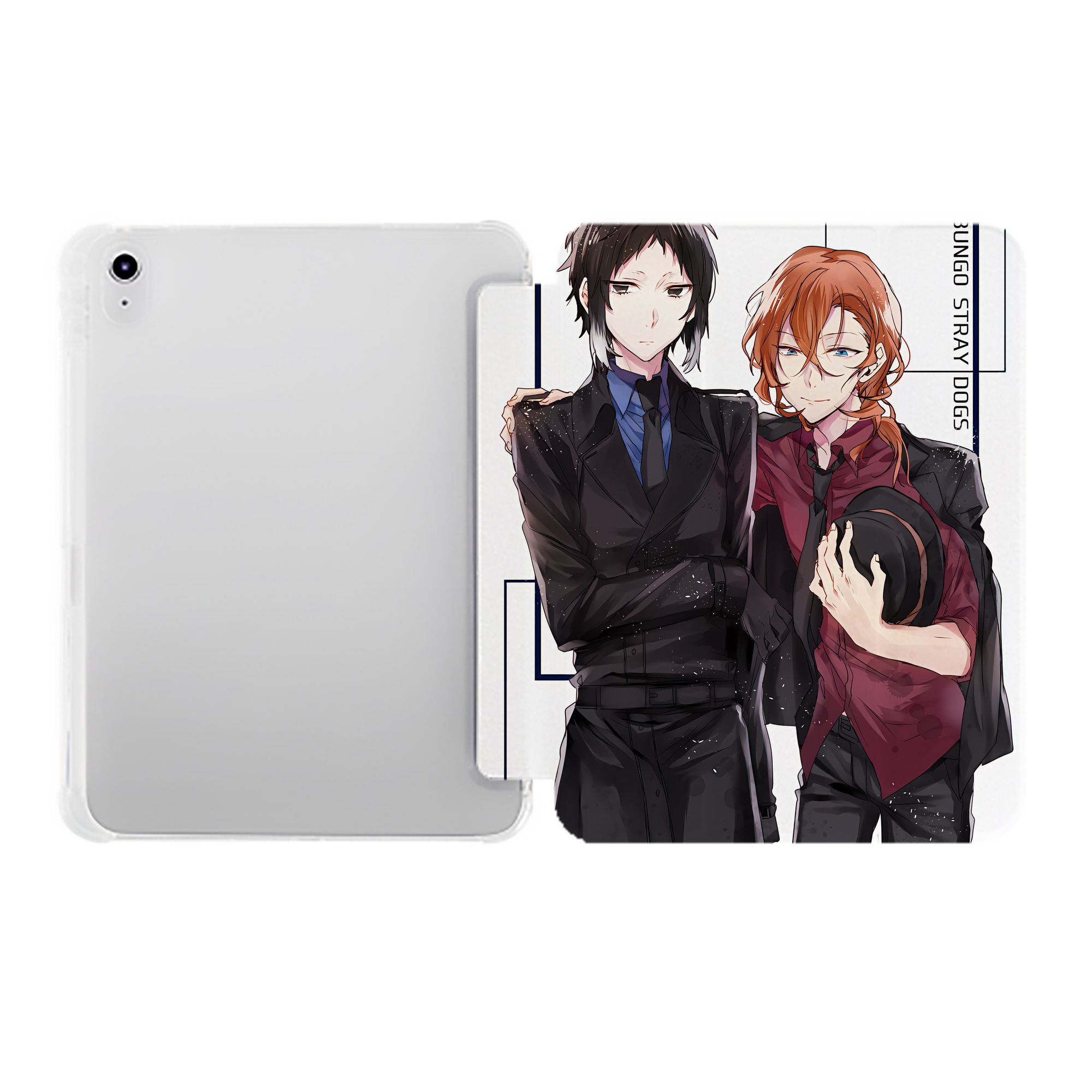 （画像用） 文豪ストレイドッグス Bungo Stray Dogs IPad ケース ペン収納付き 三つ折りスタンド PUレザー×シリコン 対応機種9.5/10.5/10.9インチ